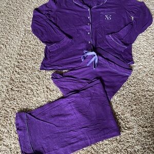 Victoria's Secret Purple 100% Cotton Pajama Set